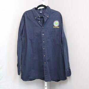 Vantage‎ FAA AFZ-200 Button Down Shirt 2XL Navy Blue 100% Cotton
